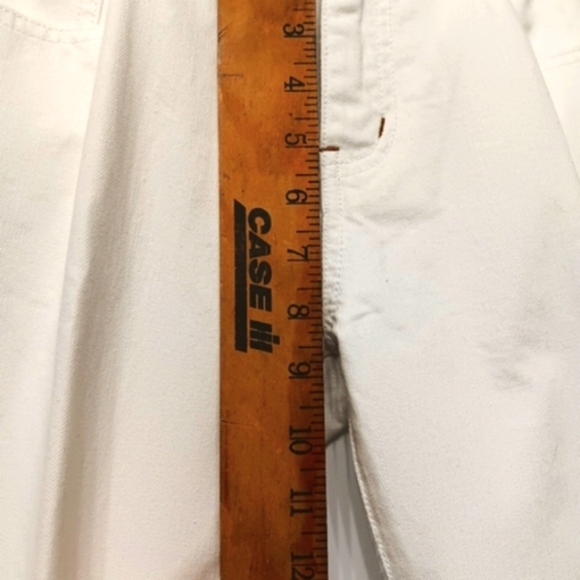 White Western Boot Cut Mid Rise Tag 27 Measure 30 Embroidered Pocket Rodeo Queen - Picture 9 of 12